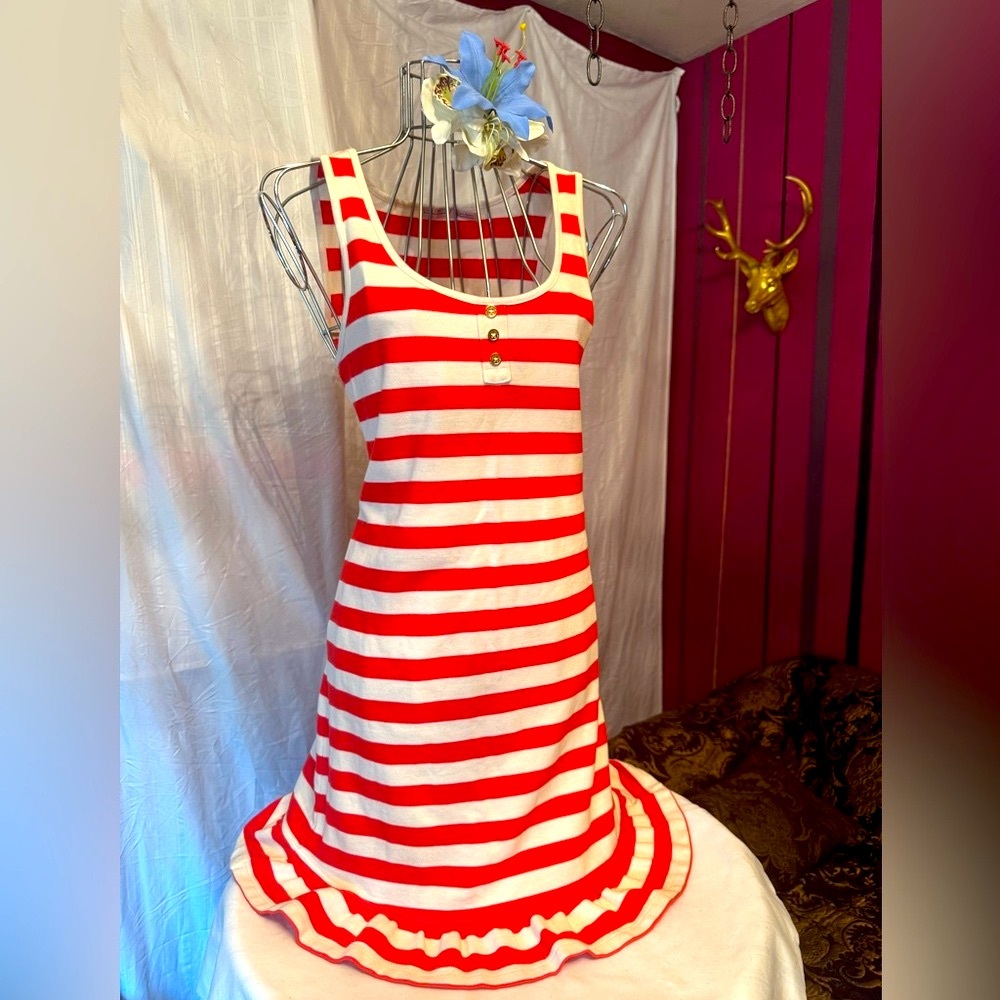 Juicy Couture Red and White Nautical  Dress, Large